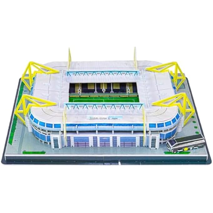 PUZZLME SIGNAL IDUNA STADIUM 3D PUZZLE - BORUSSIA DORTMUND FOOTBALL ARENA ASSEMBLY BUILDING KIT - AUTHENTIC & REALISTIC DETAILING, NO TOOLS REQUIRED - PUZZLES FOR ADULTS & KIDS - 31X24X8CM, 104-PIECES - Image 3